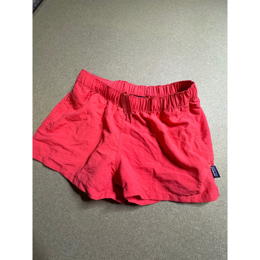 Patagonia Kids Baggies Shorts Coral Pink‎ Elastic Waist Nylon Size Small S